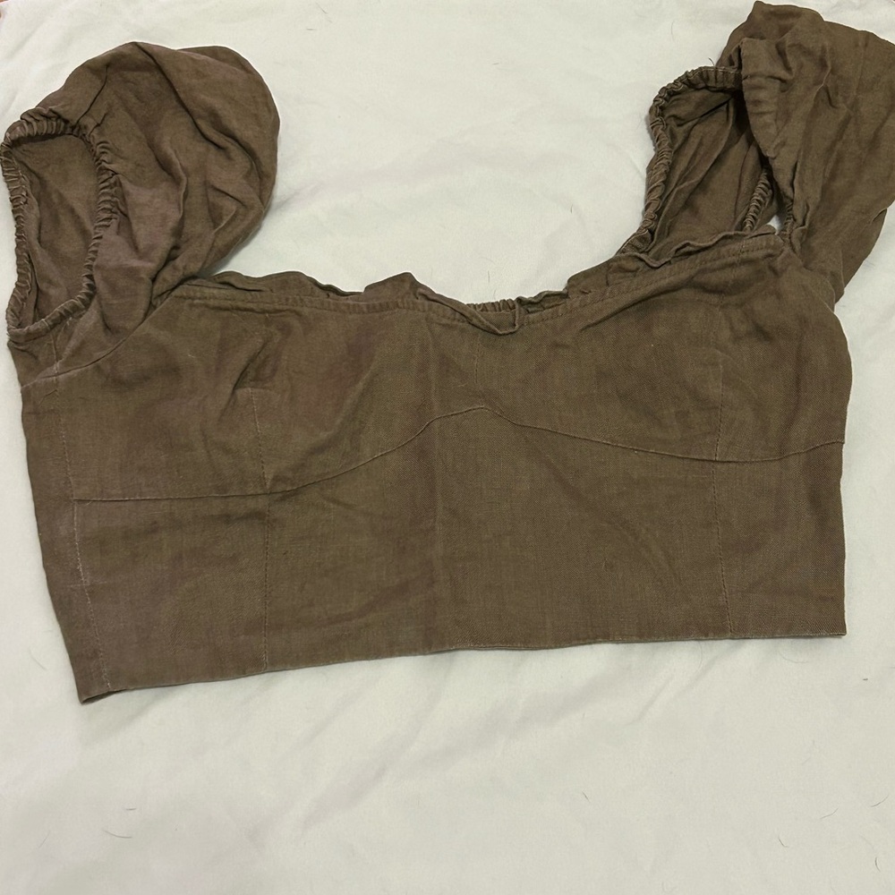 Wilfred Brown Puff Sleeve Blouse